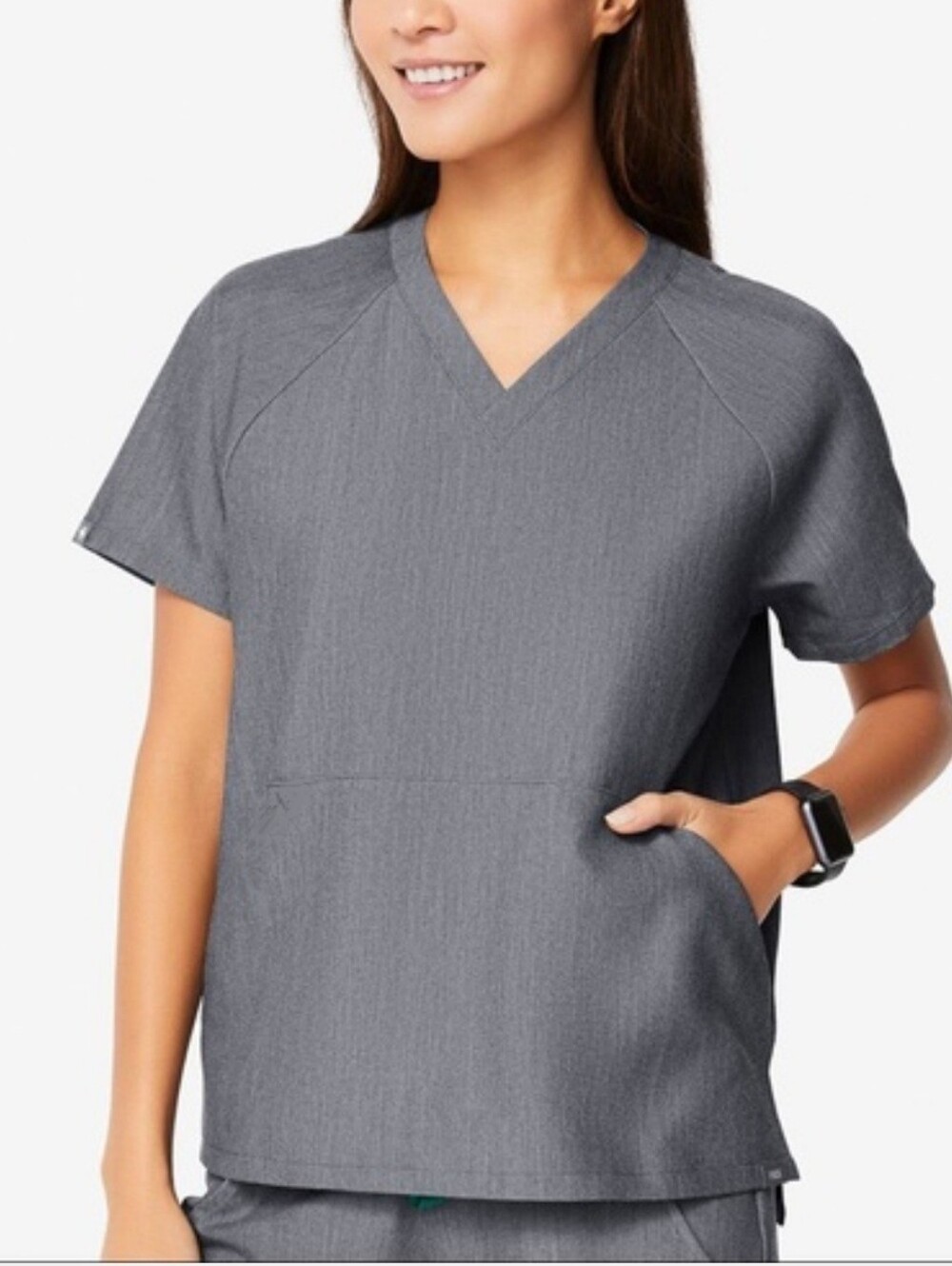 Figs Batara Graphite Kangaroo Pocket Scrub Top Rare